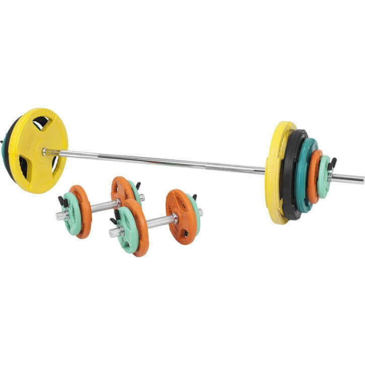Svaru stieņu komplekts 100 kg ar Tri Grip svaru diskiem