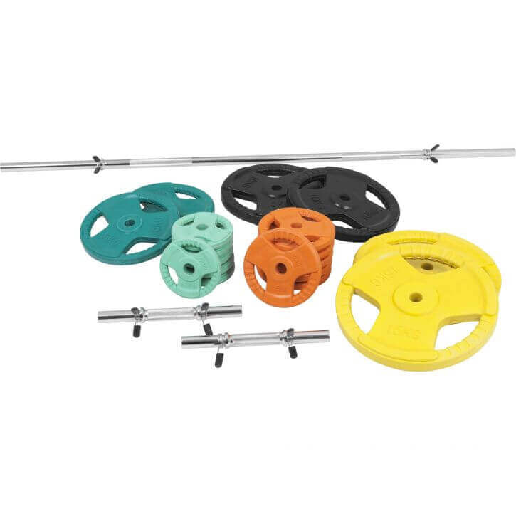 Svaru stieņu komplekts 100 kg ar Tri Grip svaru diskiem