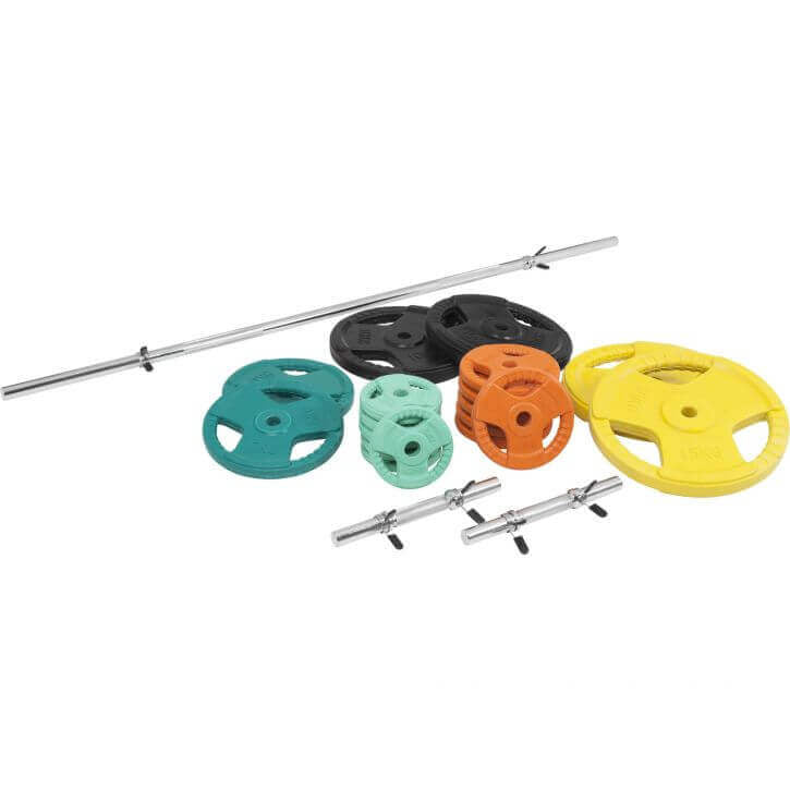 Svaru stieņu komplekts 100 kg ar Tri Grip svaru diskiem