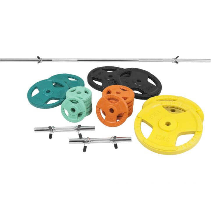 Svaru stieņu komplekts 100 kg ar Tri Grip svaru diskiem