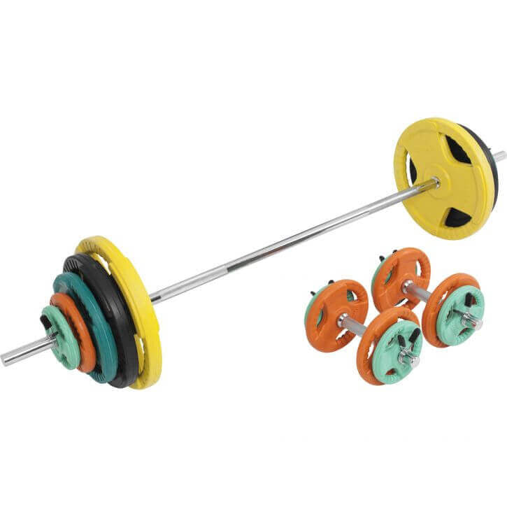 Svaru stieņu komplekts 100 kg ar Tri Grip svaru diskiem