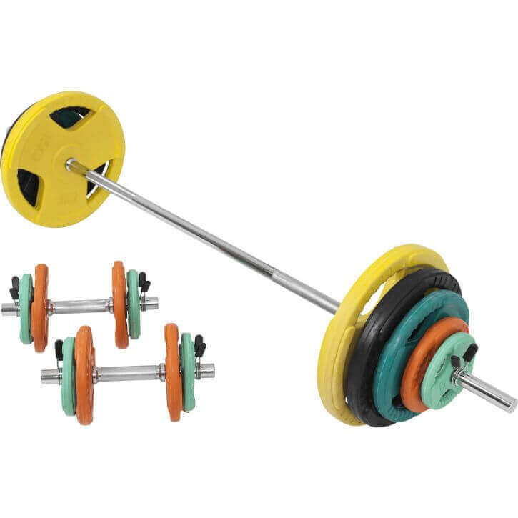 Svaru stieņu komplekts 100 kg ar Tri Grip svaru diskiem
