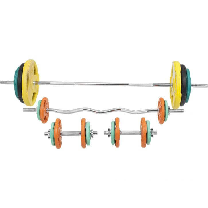 Svaru stieņa komplekts 105 kg ar Tri Grip svaru diskiem, 30mm