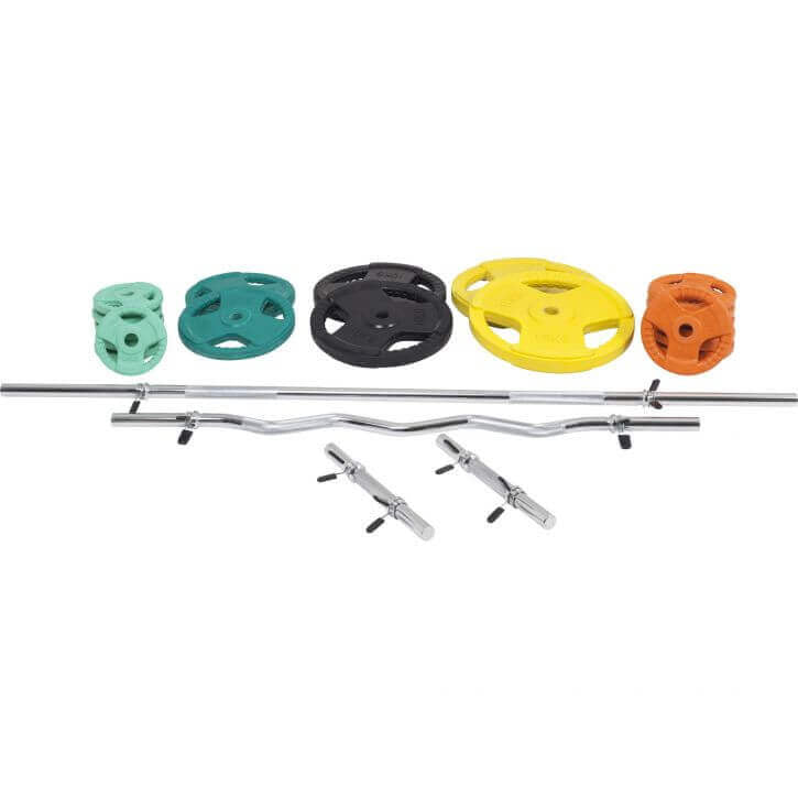 Svaru stieņu komplekts 108 kg ar Tri Grip svaru diskiem