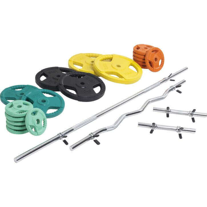 Svaru stieņu komplekts 108 kg ar Tri Grip svaru diskiem