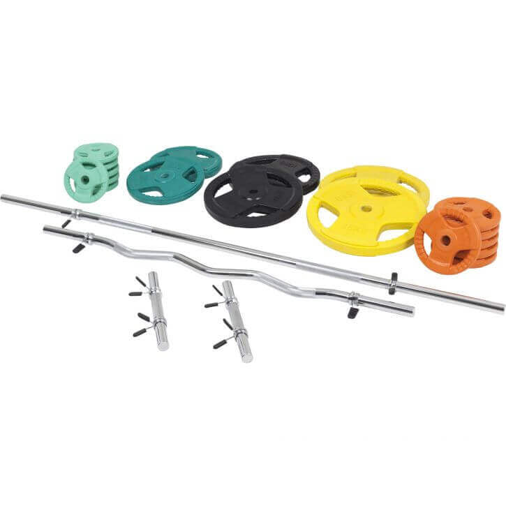 Svaru stieņu komplekts 108 kg ar Tri Grip svaru diskiem