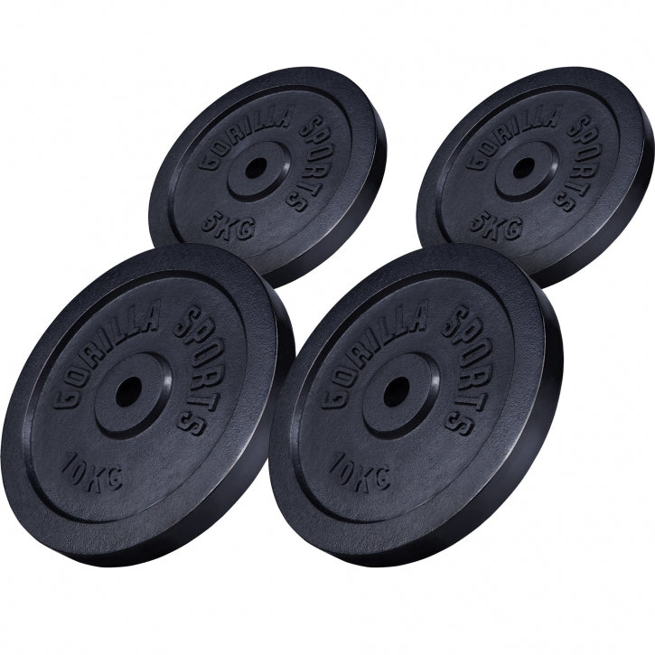 Čuguna svaru diski 2 x 10 kg + 2 x 5 kg 30 mm