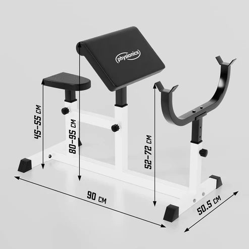 Regulējams Scott bicepsa sols mājas sporta zālei, 200 kg kopējā slodze