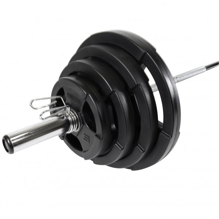 Stieņa komplekts 130 kg ar Tri Grip svaru diskiem