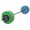Bumper Plate stieņa komplekts 140 kg ar melnu stieni