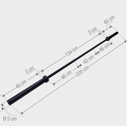 Bumper Plate stieņa komplekts 140 kg ar melnu stieni