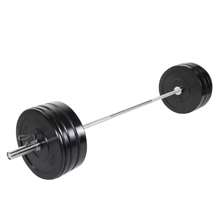 Bumper Plate stieņa komplekts 140 kg ar hromētu stieni