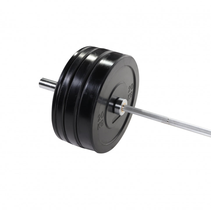 Bumper Plate stieņa komplekts 140 kg ar hromētu stieni
