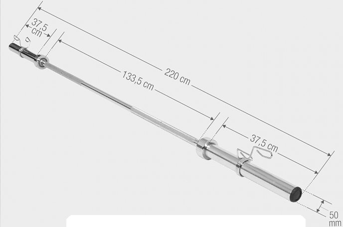 Bumper Plate stieņa komplekts 140 kg ar hromētu stieni