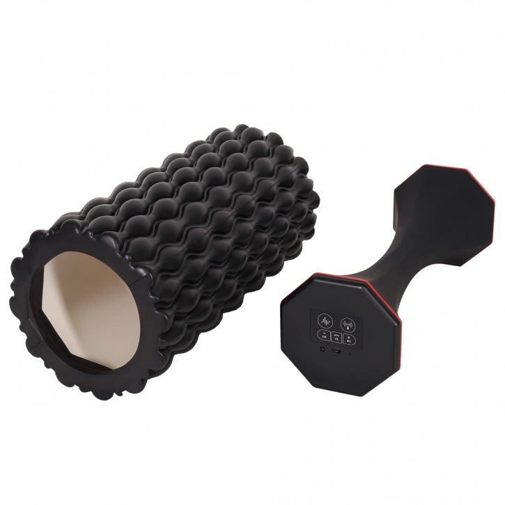 3-In-1 vibrējošs foam roller 30 x 10 cm, melns