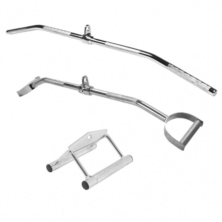 Trenažieru rokturu komplekts: augšējās troses stienis, Shovel handle un V rokturis