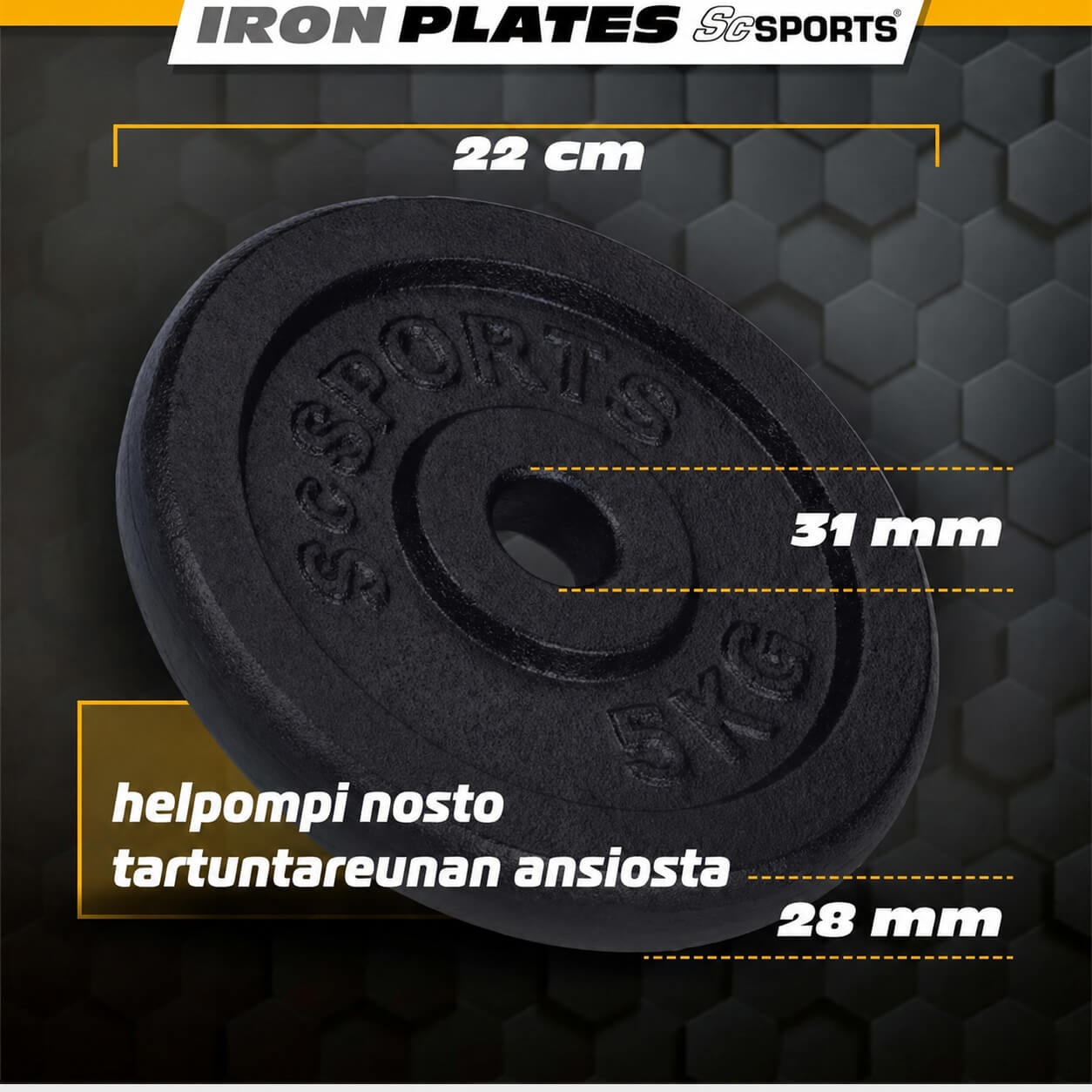 Regulējams čuguna hanteles komplekts 70 kg, 30/31 mm