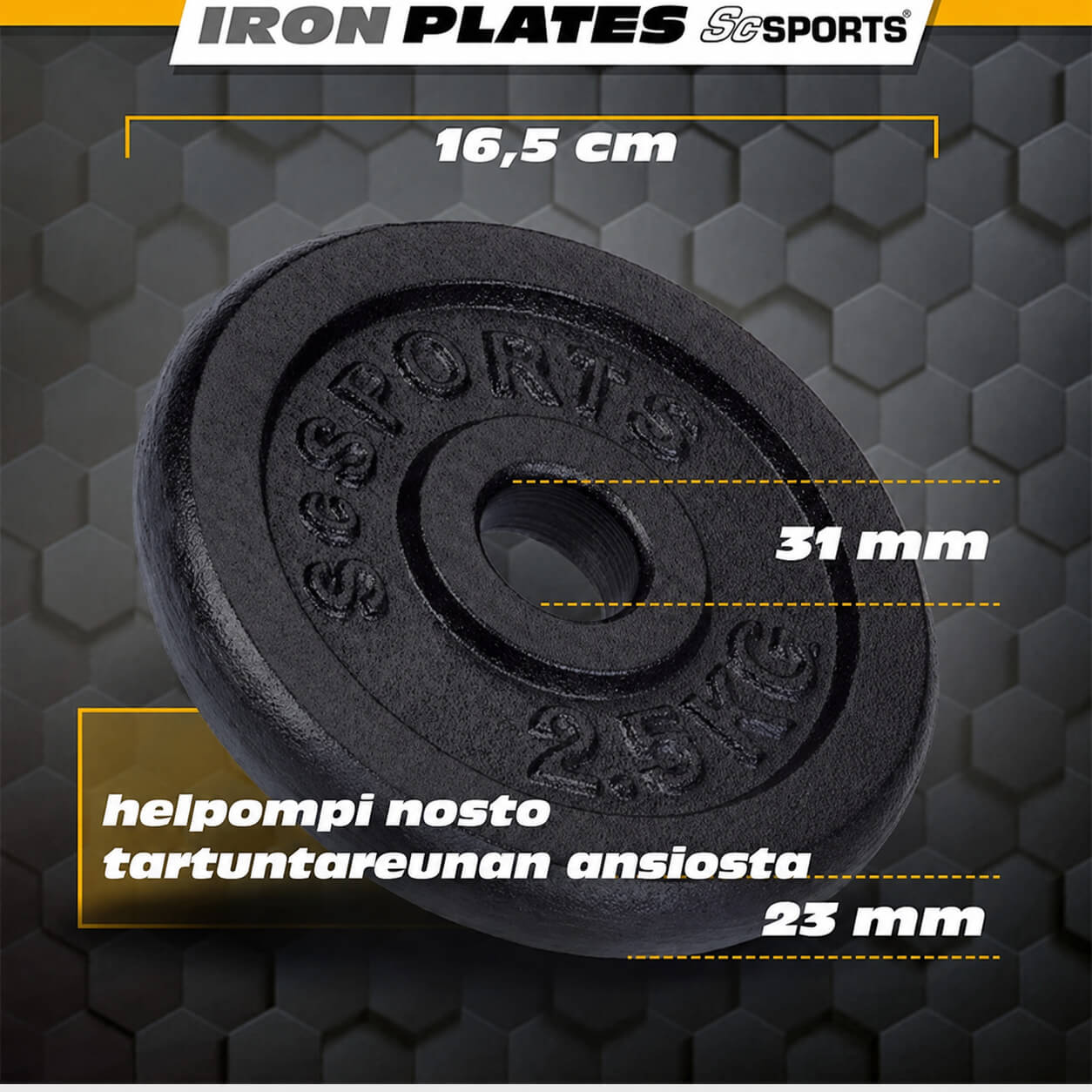 Regulējams čuguna hanteles komplekts 70 kg, 30/31 mm