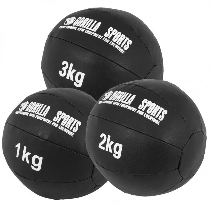 Wall Ball medicīnas bumbu komplekts 1 kg, 2 kg un 3 kg