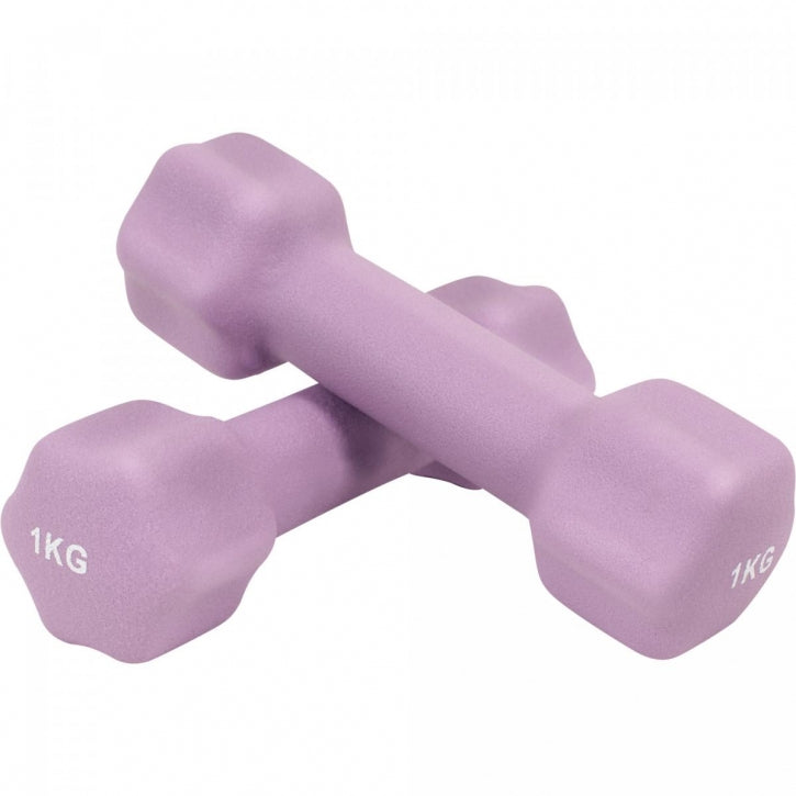 Aerobika Hex hanteles komplekts 1–10 kg ar neoprēna pārklājumu