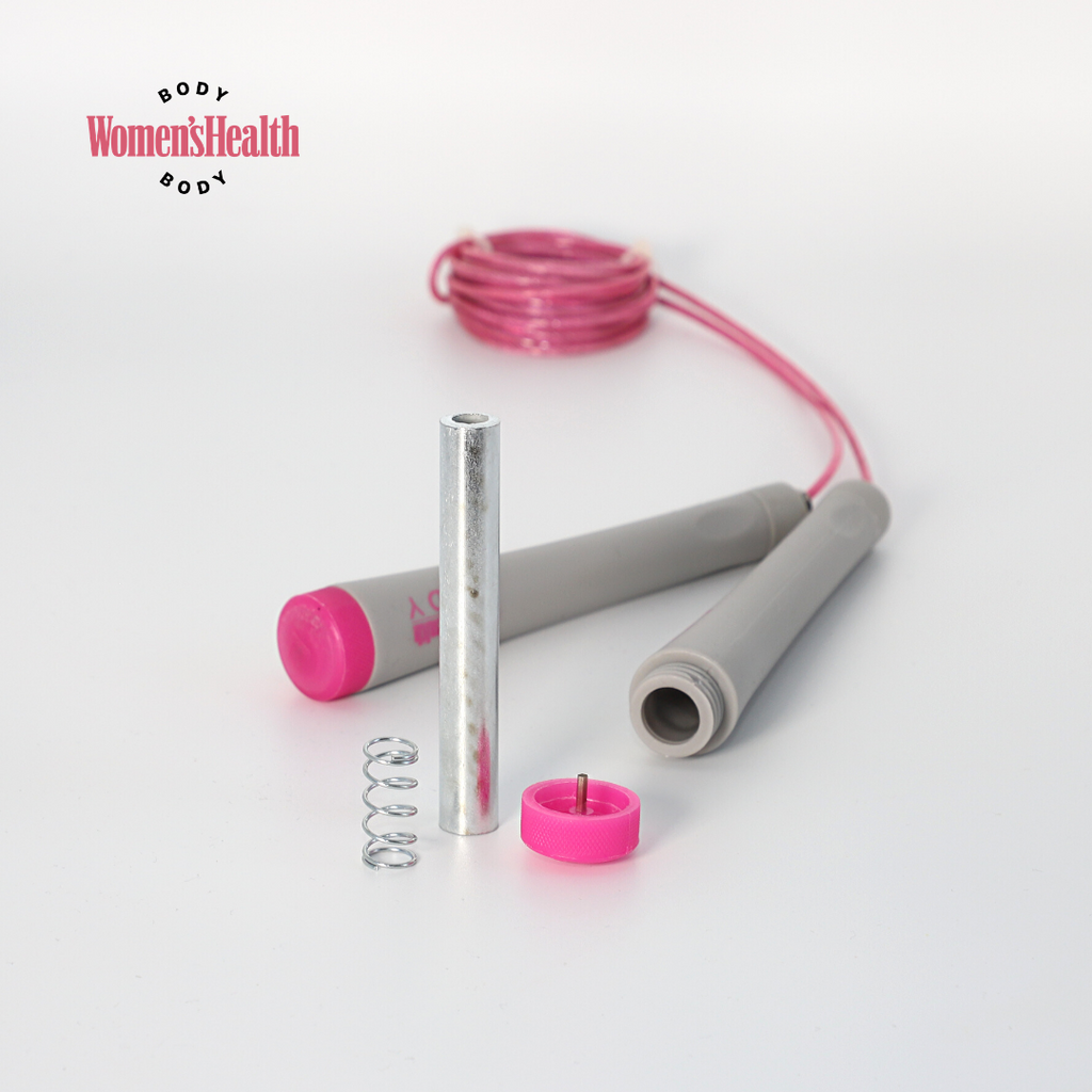 Women's Health BODY hyppynaru painokahvoilla, 3 m, harmaa/pinkki