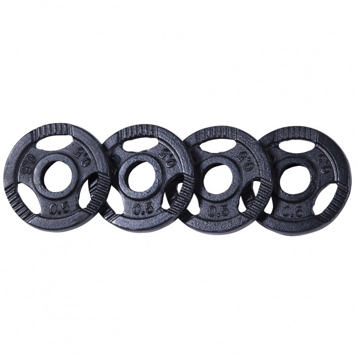 Svaru diski 4 x 0,5 kg ar satveršanas rokturiem, 30 mm