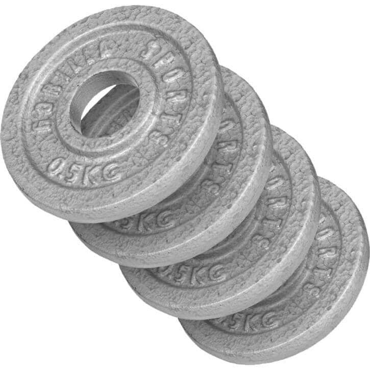 Čuguna svaru diski 4 x 0,5 kg, 30 mm