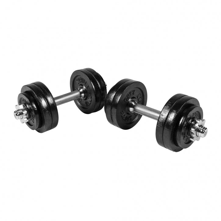 Regulējamas čuguna hanteles 30 kg, 2 gab.