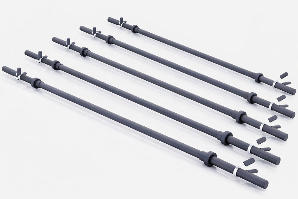Aerobika/pump stienis 130 cm – ar atsperu fiksatoriem, melns