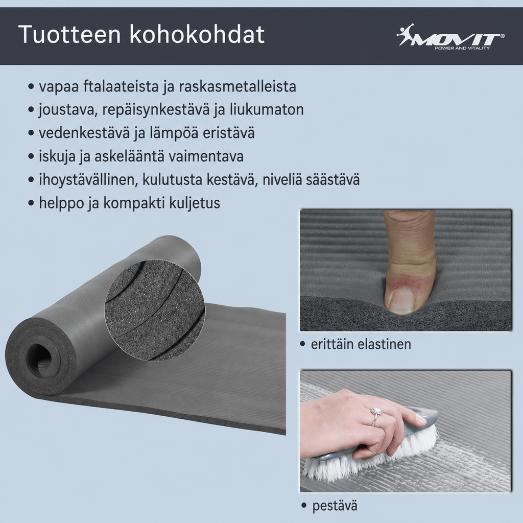 Jogas paklājs 10–15 mm – biezs NBR treniņu paklājs