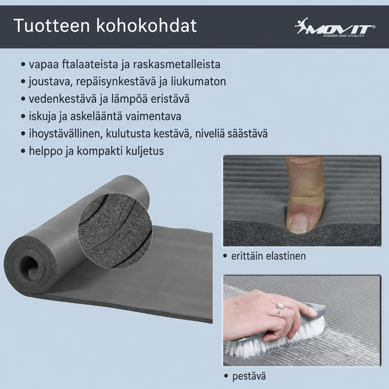 Jogas paklājs 10–15 mm – biezs NBR treniņu paklājs