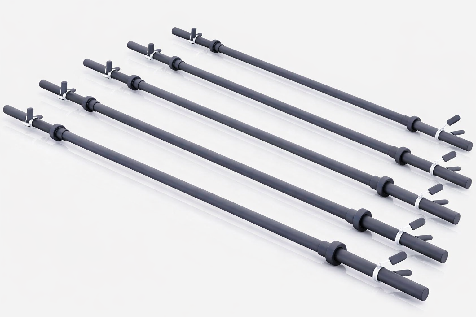 Aerobika/pump stienis 130 cm – ar atsperu fiksatoriem, melns