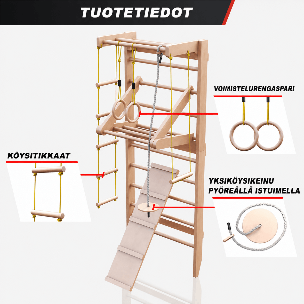 Zviedru sienas komplekts ģimenes mājas treniņiem