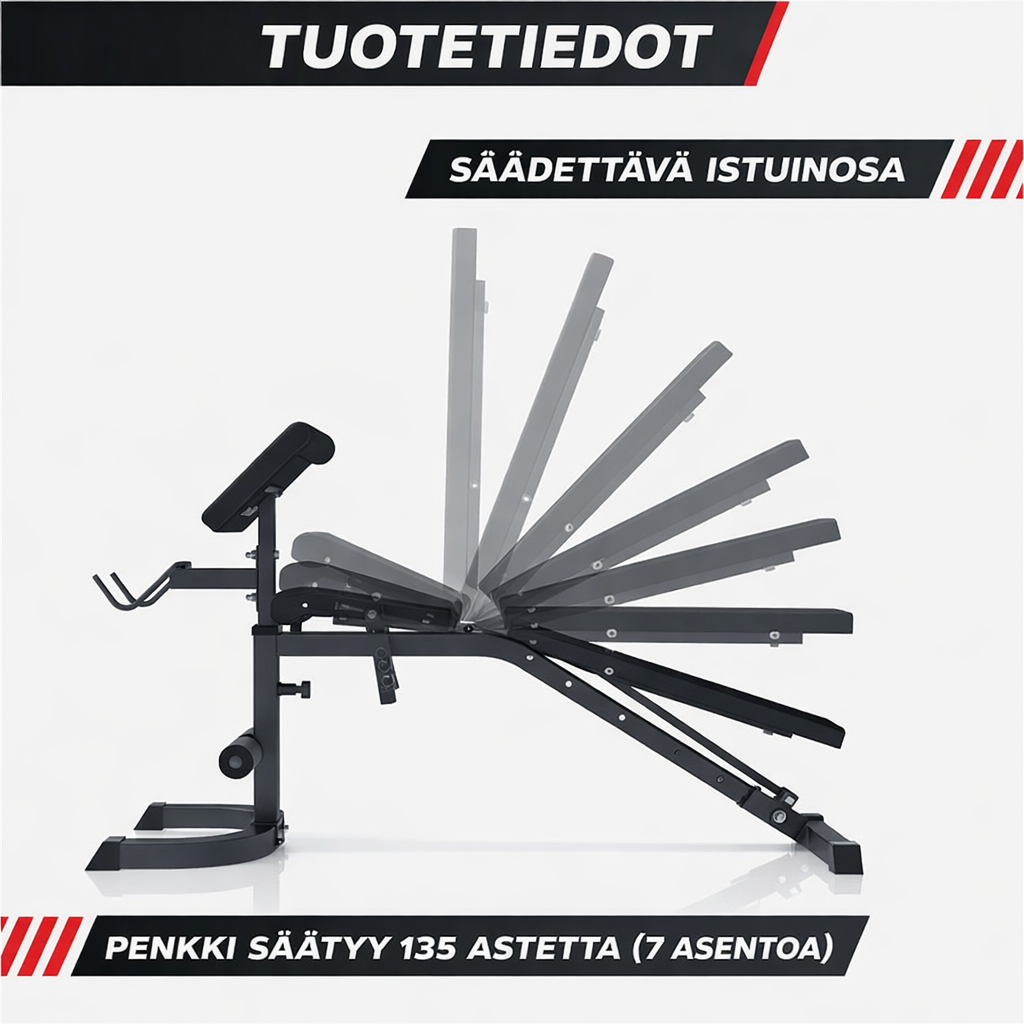 Regulējams slīpais sols ar bicepsa balstu, melns