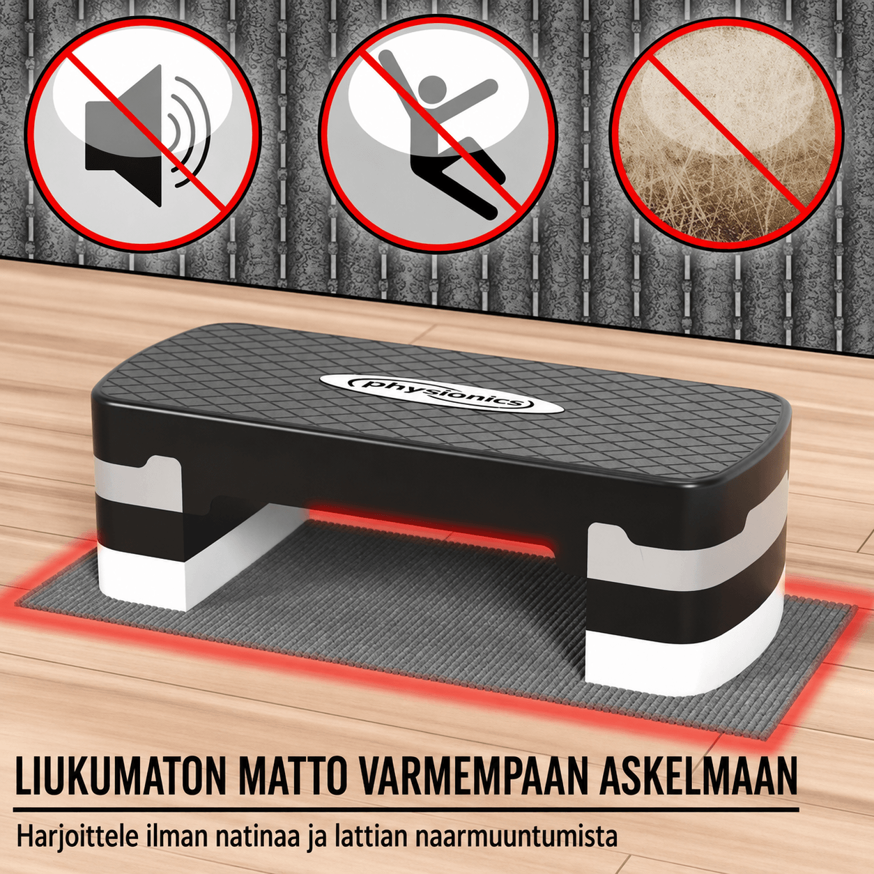 Regulējams aerobika stepa sols, 3 līmeņi