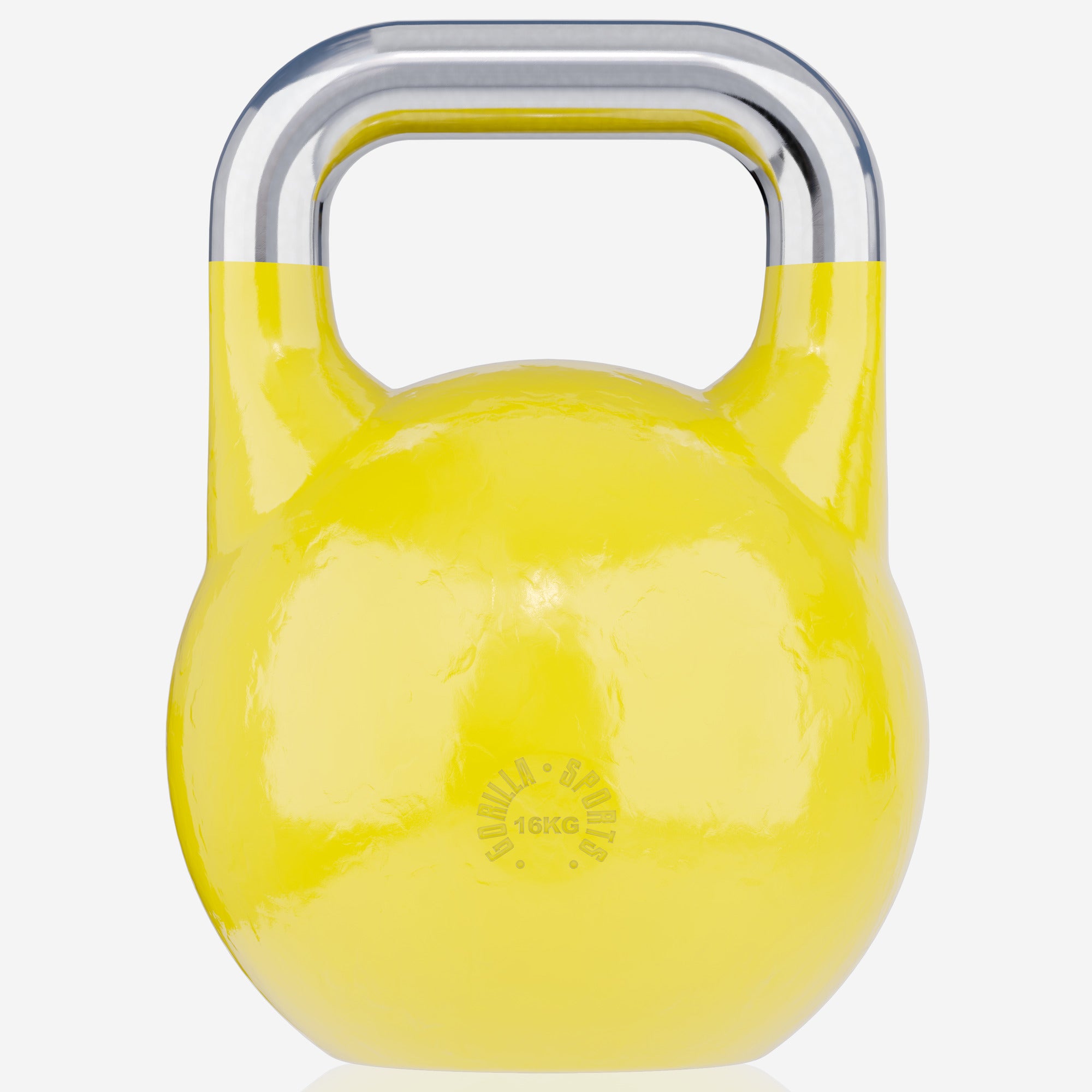 Sacensību kettlebell 16 kg, dzeltens, lietais tērauds