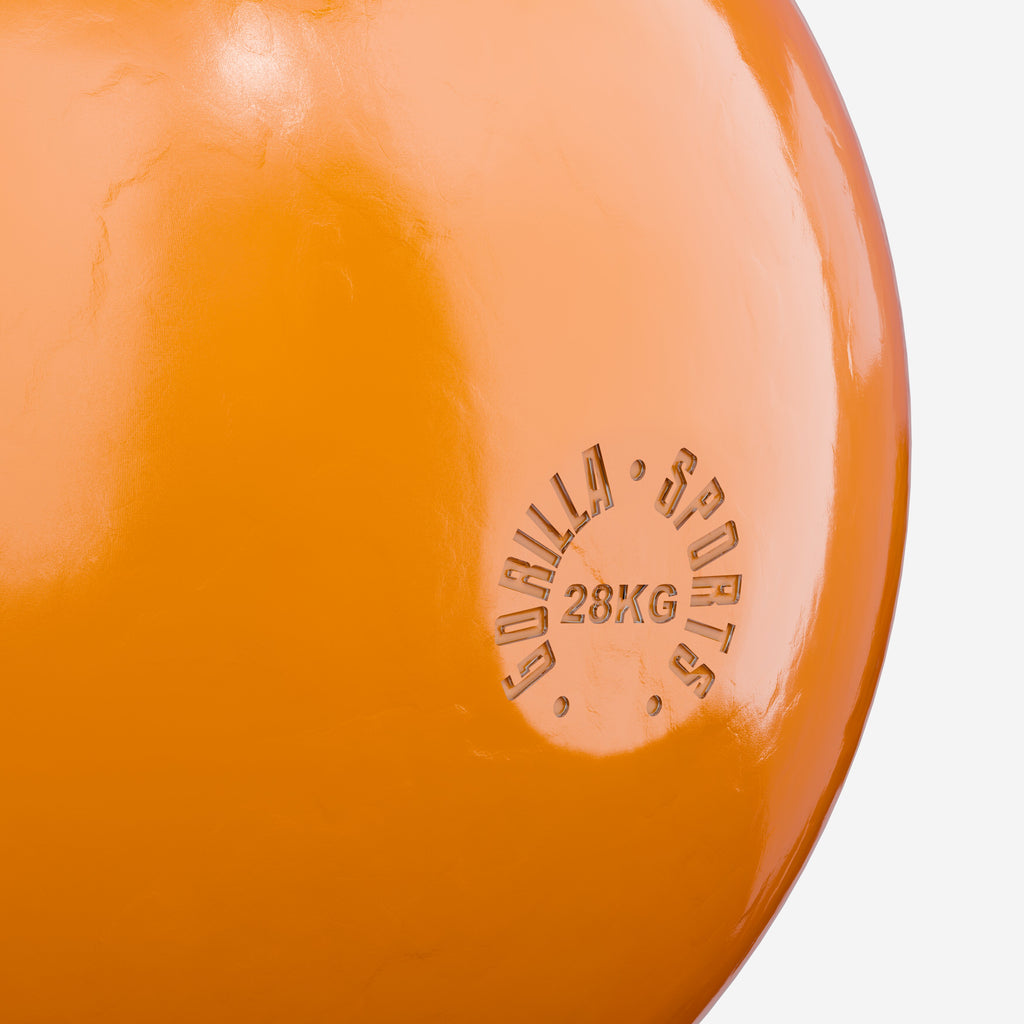 Sacensību kettlebell 28 kg, oranžs, lietais tērauds