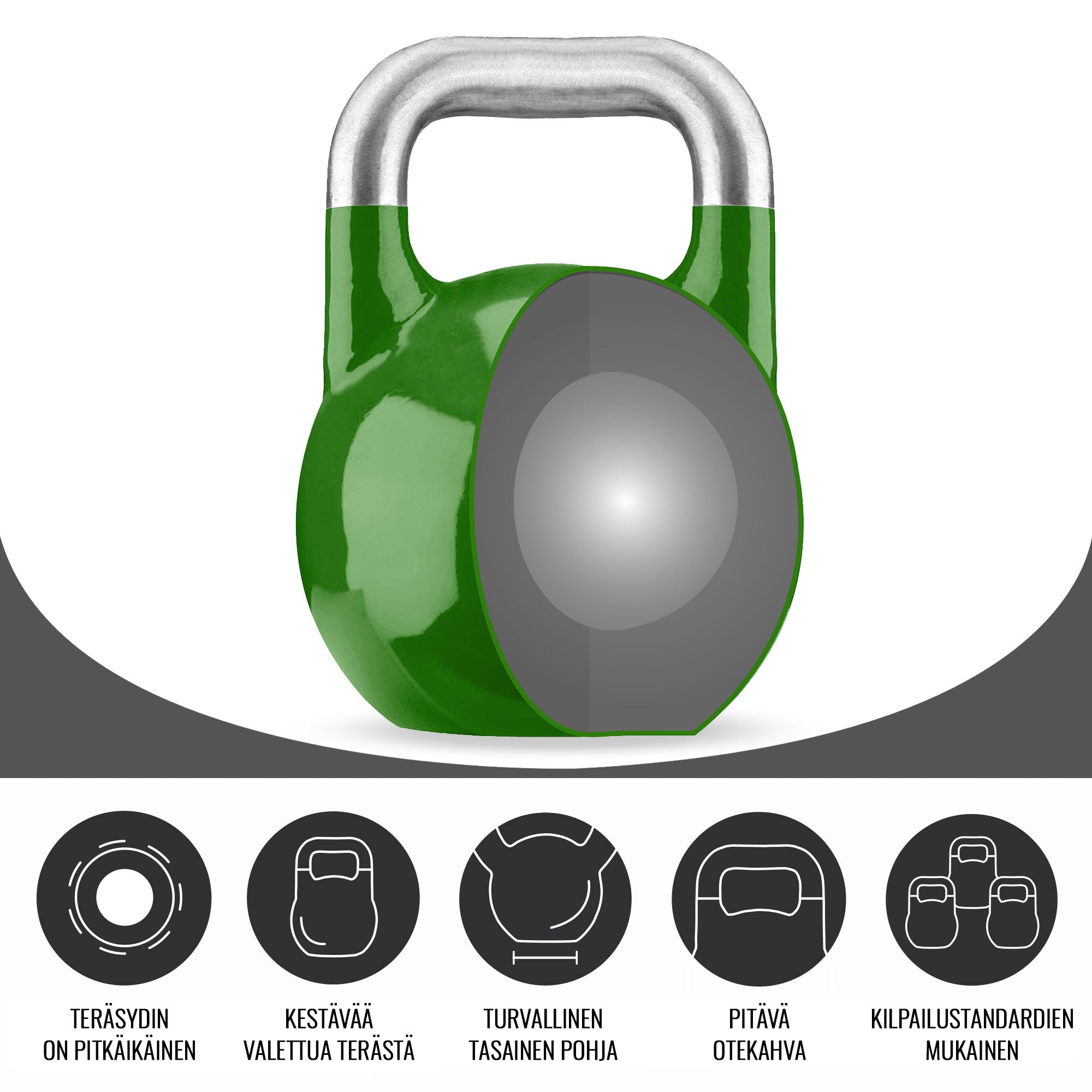 Sacensību kettlebell 12 kg, zils, lietais tērauds