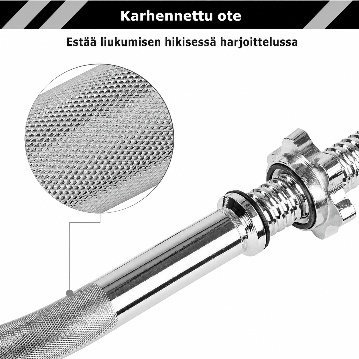 Stieņa un disku komplekts 30–60 kg ar plastmasas pārklājuma svaru diskiem