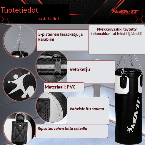 Boksa komplekts 25 kg – boksa maiss, 12 oz cimdi un roku saites
