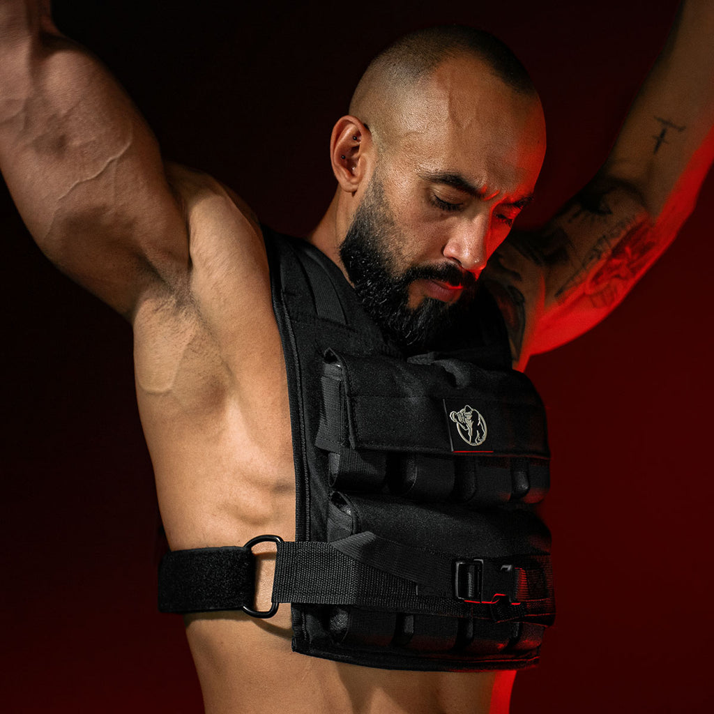 Regulējama svaru veste 20 kg, melna