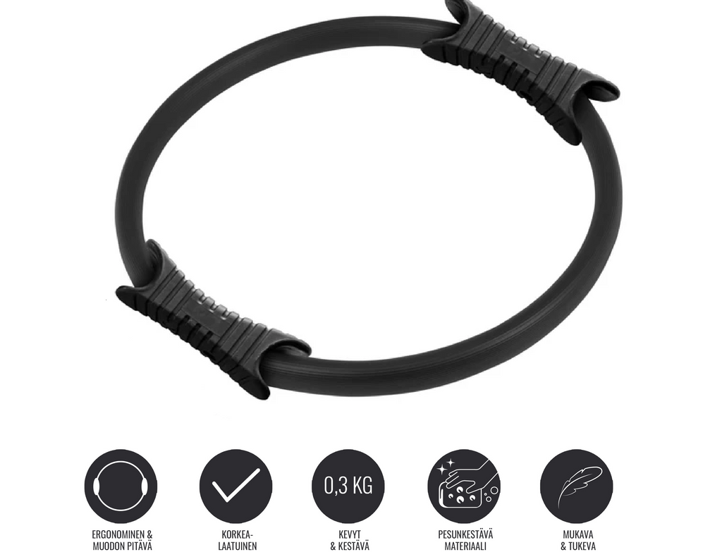 Pilates gredzens 39 cm ar ergonomiskiem rokturiem