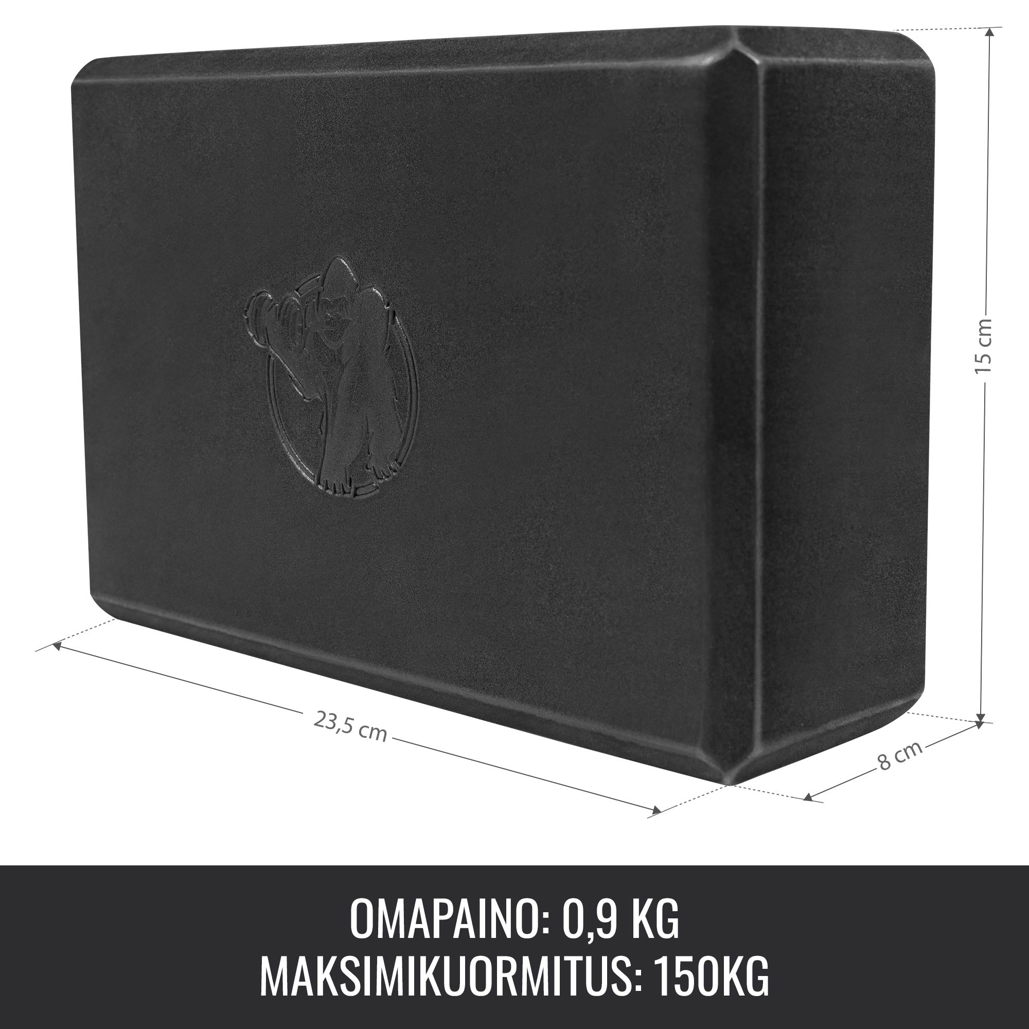 Jogas bloks 23,5 x 15 x 8 cm, melns